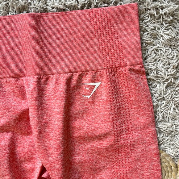 Gymshark Vital Seamless Leggings - Coral Red Marl Size M - Picture 2 of 4